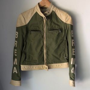 Brema Motorcycle Jacket Small 42 w leather bands and elbow pads